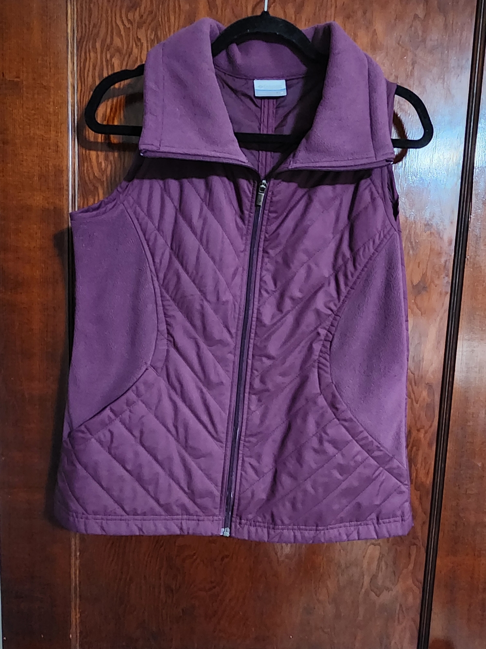 Columbia Mix It Around Quilted Hybrid Fleece Vest Purple M NWOT